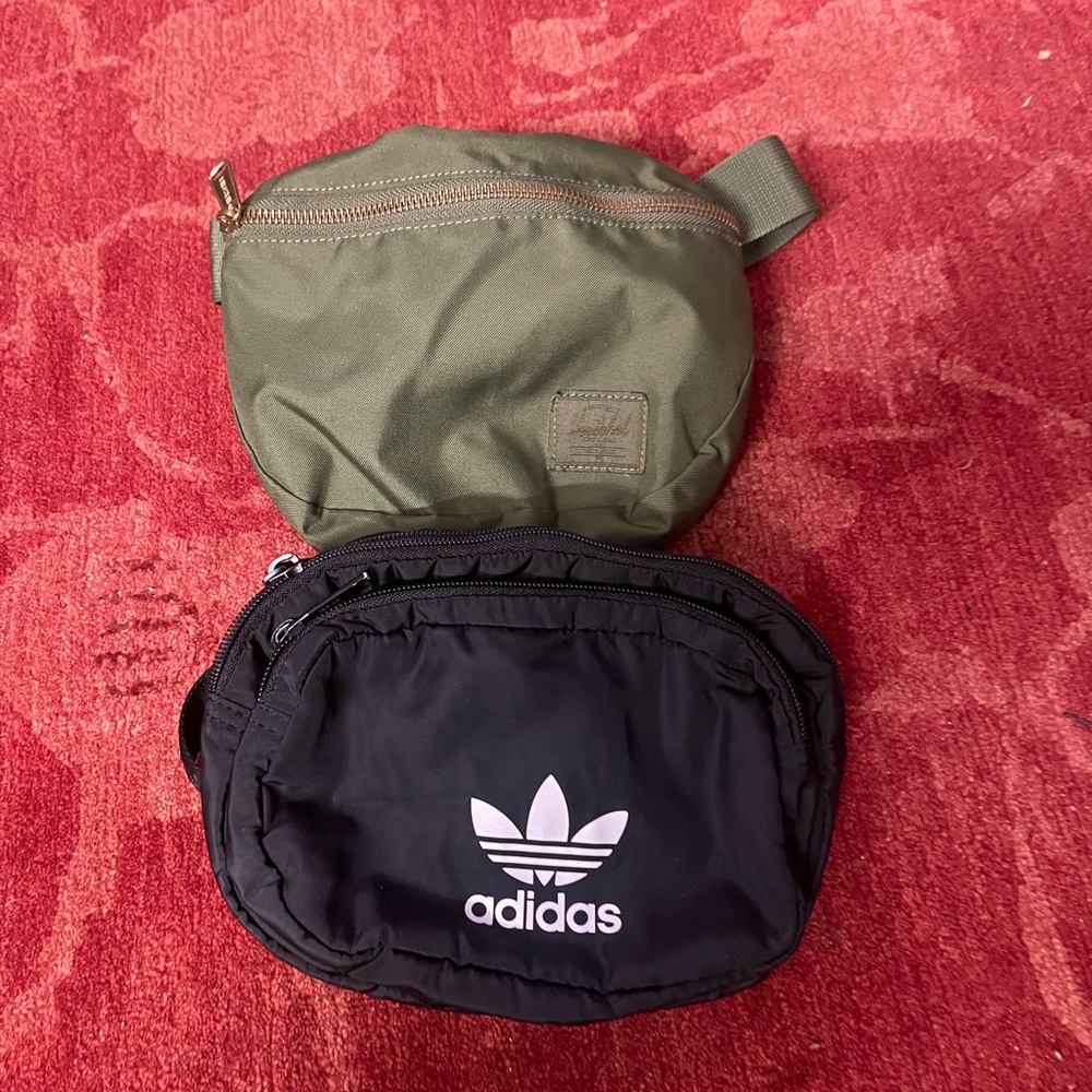 Bundles of Adidas (Black) & Herschel Supply Co Hip / Fanny Pack - Green.